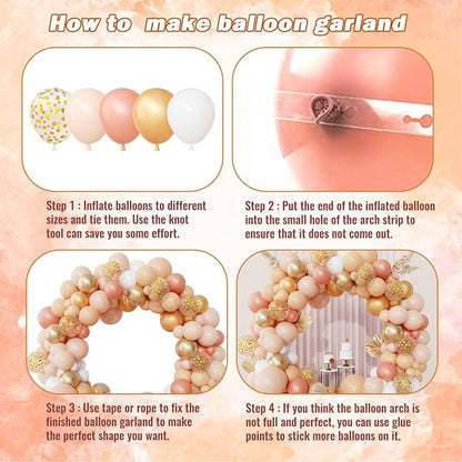 Ouddy Party Blush Balloons Arch Garland Kit 18 12 10 5 Inch | Different Sizes - Image 3