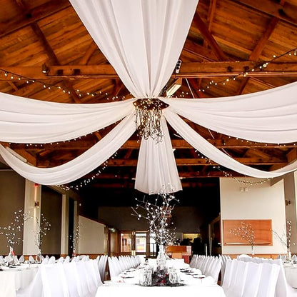 6 Panels White Ceiling Drapes for Wedding Ceiling Drapes 5ftx10ft Wedding Arch by Showgeous