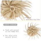HMD Tousled Updo Messy Bun Hairpiece Hair Extension Ponytail with Elastic Rubber Band Updo Ponytail Hairpiece Synthetic Hair Extensions Scrunchies Ponytail Hairpieces for Women