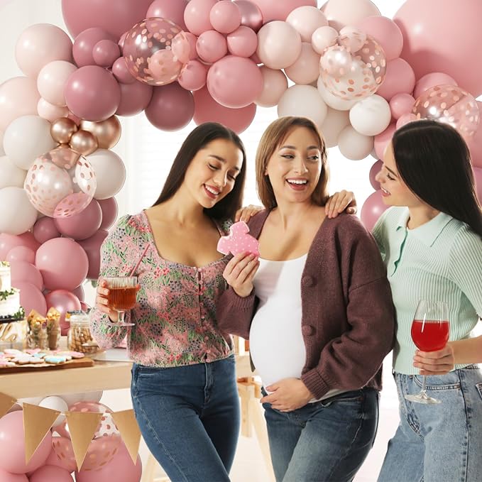 Amandir 173Pcs Dusty Rose Pink Nude Balloon Garland Arch Kit | Retro Blush - Image 5