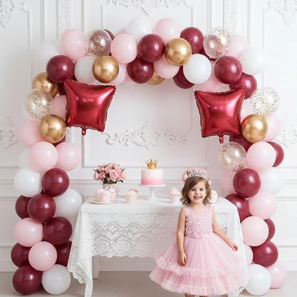 LOVESTOWN 110 PCS Burgundy Balloons, 12 Inch Bright Burgundy Latex Balloons | - Image 3