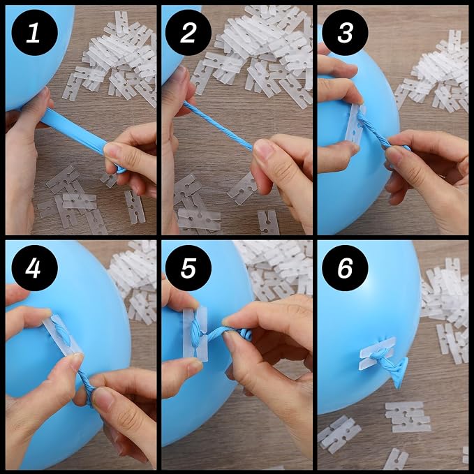 300 PCS Balloon Clips H Shape, Plastic Balloon Ties - Image 3