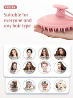 HEETA Scalp Massager Shampoo Brush with Silicone Bristles for Dandruff Removal Scalp Care & Hair Growth, Scalp Scrubber for All Hair Types, Head Massager Stress Relax, Upgraded Large Design,Pink
