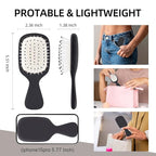 Mini Hair Bursh for Women Men and Kids, Protable Travel Size Hair Brush for Pockets Purses, Mini Detangler Brush for All Hair Types, Small Paddle Brush for Detangling (1 Pack-Black)