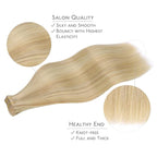 WENNALIFE Tape in Hair Extensions Human Hair, 20pcs 30g 10 inch Light Blonde Highlighted Golden Blonde Remy Hair Extensions Straight Human Hair Tape in Extensions Skin Weft Tape Extensions Human Hair