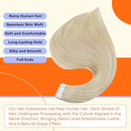 Full Shine Tape Ins Human Hair Extensions 22 Inch Color 60 Platinum Blonde Natural Invisible Seamless Skin Weft Human Hair Tape in Extensions 20PCS Soft and Silky 50 Grams for Wedding