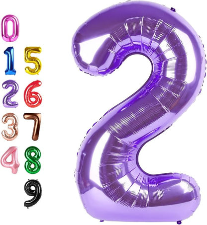 Number Balloons 2 Balloon 40 inch Purple by Enyeopd