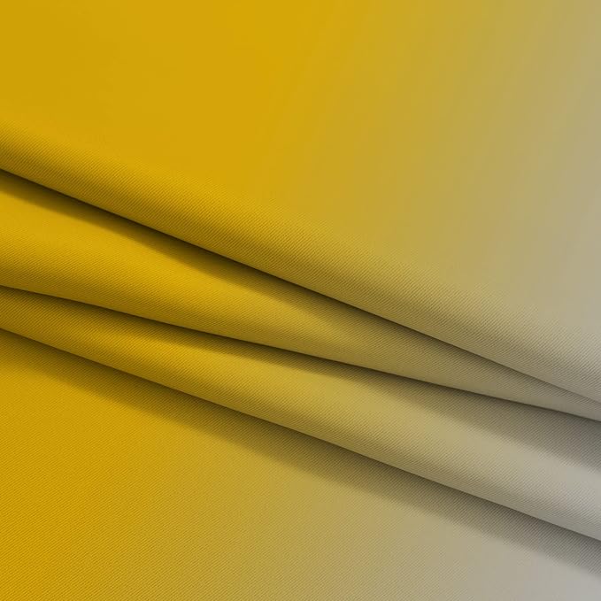 Yakamok Ombre Curtains Yellow and Greyish White - Image 6