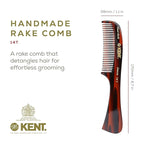 Kent 14T Hair Detangling Comb, Wide Tooth Comb for Long Hair, Wet and Dry Handmade Detangler for Women, Saw-Cut and Hand Polished Made in England
