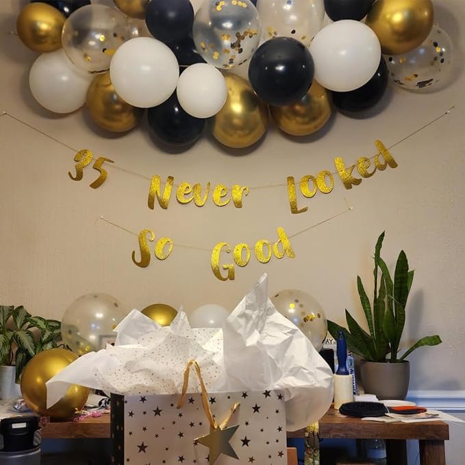 Balloons Black Gold, 60 Packs 12 Inch Black Metallic Chrome Gold Latex Balloons - Image 6