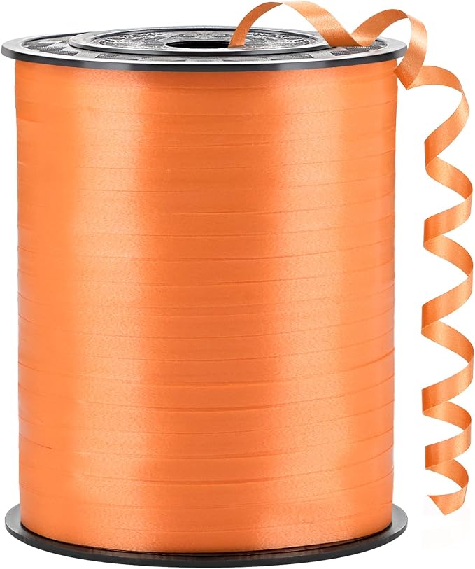 Orange Curling Ribbon, 500 Yards, 1/5 Inch | by CLUEWR