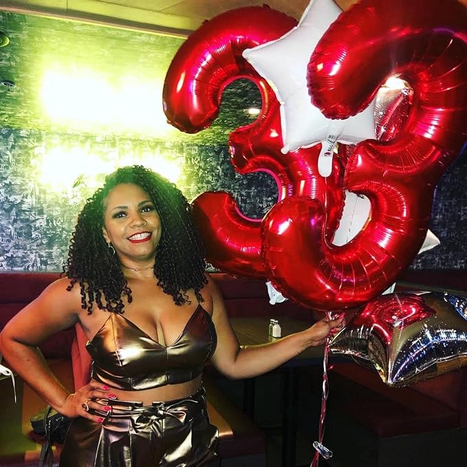 40 Inch Red Number 3 Balloon Large Red Foil Balloon Red 3 Balloons Mylar Helium - Image 5