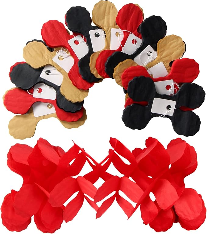 Red-Black Gold Party-Decorations Streamers Garland - Image 4