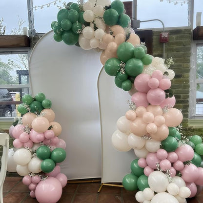 Sage Green and Pink Balloons, Dusty Green Pastel Pale Pink Light Orange Ivory - Image 5