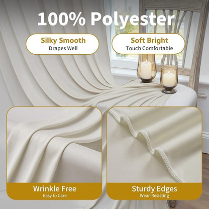 20×12ft Wrinkle Free Beige Backdrop Curtain - Image 2