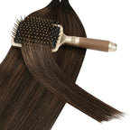 YoungSee Utip Hair Extensions Human Hair Brown Balayage U Tip Human Hair Extensions Ombre Dark Brown to Browns Hot Fusion Hair Extension 22In Ktip Extensions 1G/S 50G for Long Hair