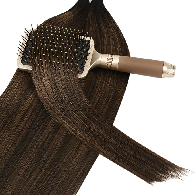 YoungSee U Tip Hair Extensions Human Hair Balayage K Tip Hair Extensions Real Human Hair Balayage Dark Brown with Brown Utip Hair Extension Ombre for Daily Confidence Boost 20In 50s/50G