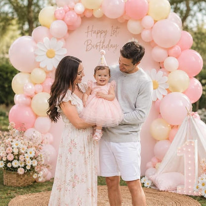 Pink and Yellow Balloons, 12 Inch Pastel Baby Light Pink Yellow Sand White - Image 4