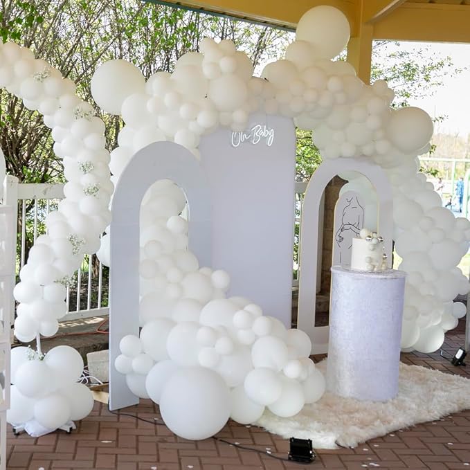 White Balloons - 5 inch 120pcs Latex - Round White Birthday Balloon, Helium - Image 3