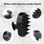 MOCHTERO Handheld Scalp Massager, for Stress Relax Hair Growth,Silicone Hair Brush, Black