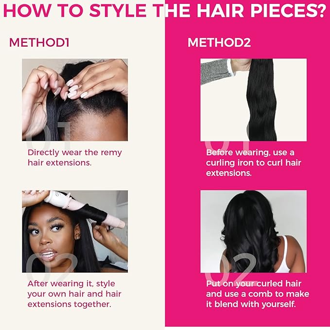 Lashey Clip in Hair Extensions Real Human Hair, Kinky Straight 14 Inch 7pcs 120g #1B Natural Black Remy Human Hair Extensions Natural Thick Clip in Hair Extensions for Black Women