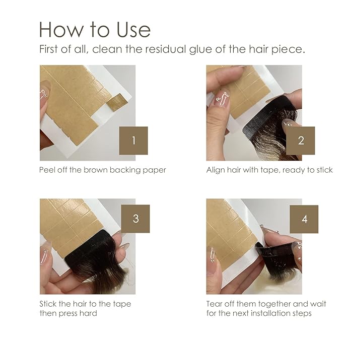 Lacer Hair Extension Tape Tabs 72 Pieces Double Sided Replacement Tape for Hair Extensions, 1.6 x 0.31 Inch (4 * 0.8cm)