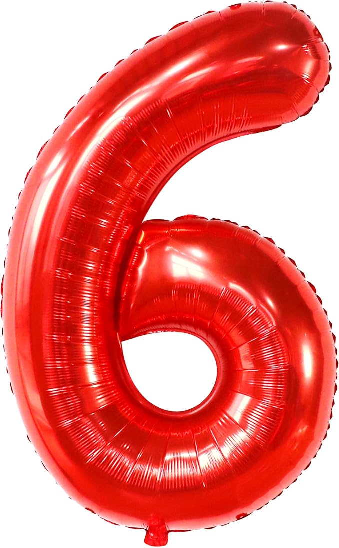 KatchOn Foil Red Number 6 Balloon by KatchOn
