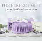 Silver Infused Silicone Body Scrubber Shower - Gentle Back Scrubber Soft Bristles - Avilana Premium Dual Sided Bath Brush Massage - Advanced Material Loofah Alternative - Gift Women Men