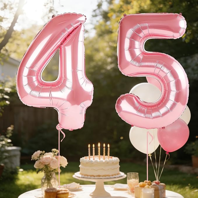 40 Inch Number 45 Balloons for 45th Birthday Party Decorations, 0-100 Jewelry - Image 3