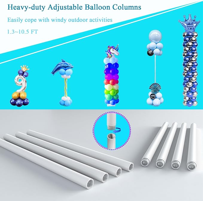 Decojoy Balloon Arch Stand, 7.5ft Large Round Backdrop Frame, Adjustable Half - Image 6