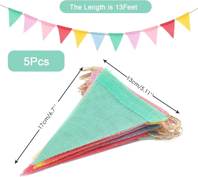 G2PLUS Pennant Banner, Triangle Flag Bunting and Decorative Garland, 65Ft | - Image 2