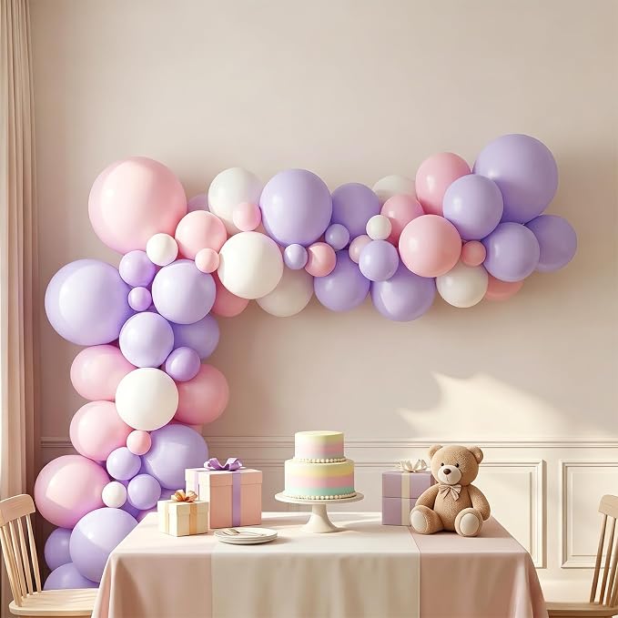 50pcs 12 Inch Pastel Purple Latex Balloons | Macaron Light Lavender Lilac Latex - Image 4