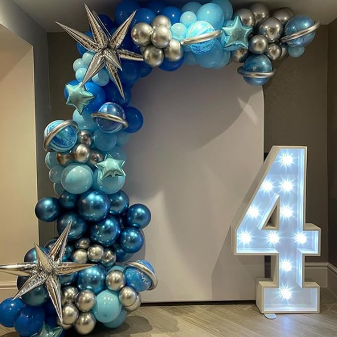 Awenztech Metallic Blue Balloons 12 inch, Chrome Blue Latex Balloons 50pcs - Image 5