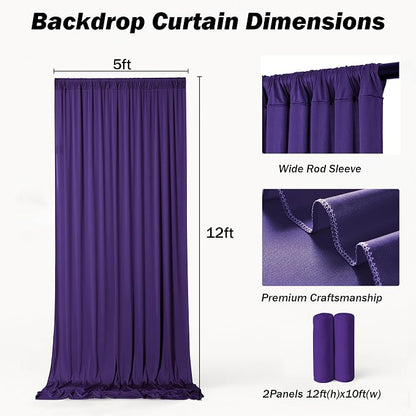 10ft×12ft Deep Purple Backdrop Curtains - Image 8