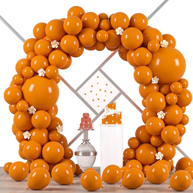 Voircoloria 90pcs Retro Orange Balloons Garland Arch Kit, 18 12 10 5 Inch | by Voircoloria