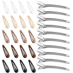 30 Pack Hair Clips for Women Styling - 10 Pcs 3.5" Sectioning Duckbill Clips + 20 Pcs 1.89" Snap Clips | Metal Barrettes for Thin Hair, Girls Hair Accessories (Non-Slip)