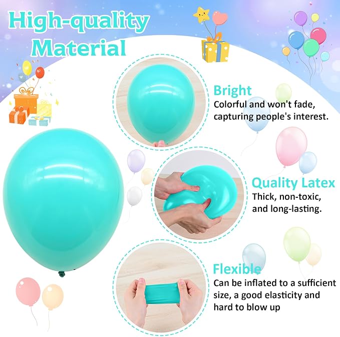 60 Pcs Black Purple Blue Balloons, Metallic Blue Purple Black Teal Confetti - Image 6