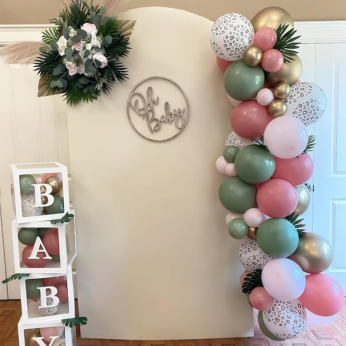 Pink and Green Balloons, Jungle Safari Balloon 12 Inch Leopard Cheetah Print - Image 8