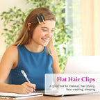D 6 Pcs Creaseless Hair Clips No Crease Hair Clip Makeup Clips for Women and Girls Flat No Bend Hair Clips for Hairstyling Salon Golden Handle (Black)