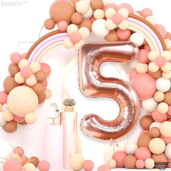 KatchOn, Rose Gold Number 5 Balloon - Image 6