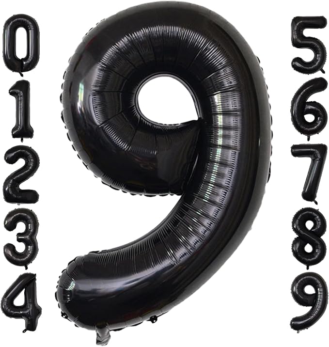 Number Balloons Black Party Balloon by United-UnicornsParty