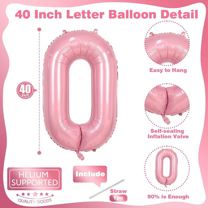 40 Inch Pearl Pink Large Letter Balloons - Image 2