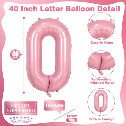 40 Inch Pearl Pink Large Letter Balloons - Image 2