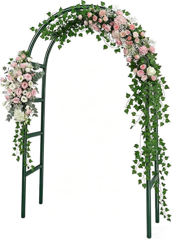 RUBFAC 7.8ft Garden Arch, Metal Trellis by RUBFAC