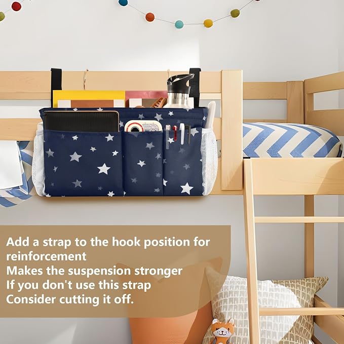 Bedside Caddy Hanging Bunk Bed Caddy Bed Organizer Hanging Pocket - Image 6