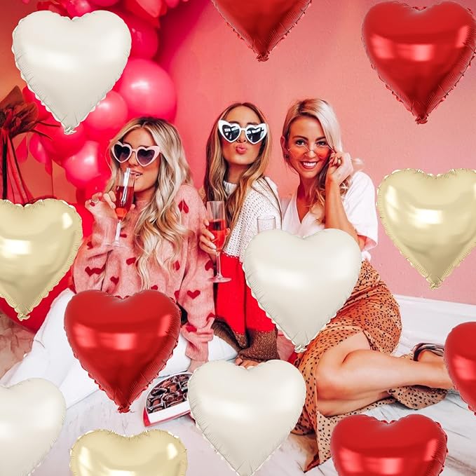 Red Gold Heart Balloons Foil - Image 4