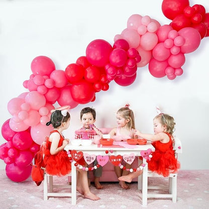 Red Pink Balloons 60 Pcs 12 Inch Fuchsia Hot Pink Rose Red Balloon Neon Pink - Image 5