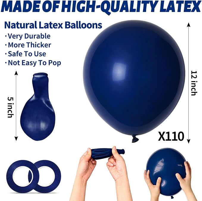 110pcs Navy Blue Balloon 12 Inch - Image 3