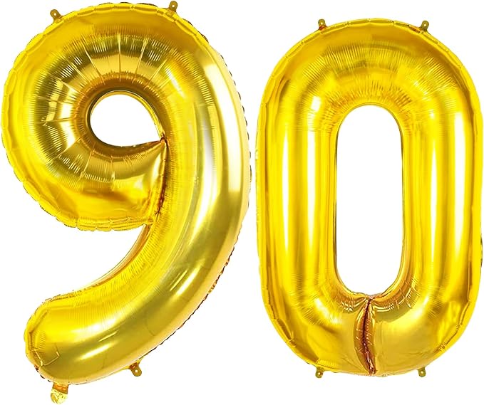 Number 90 Balloons for 90th Birthday Party Decorations, 0-100 Large No.90 by Joycard