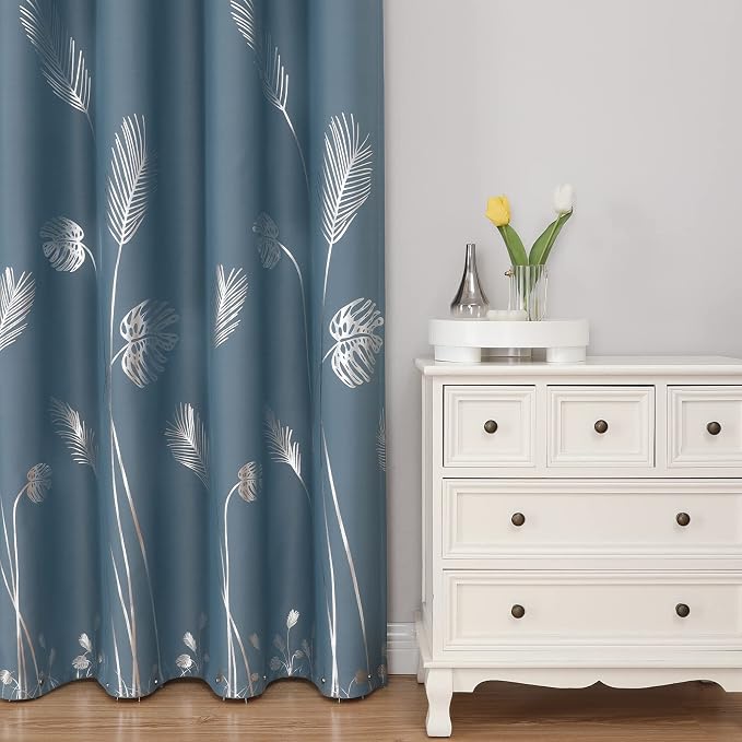 Stone Blue Blackout Curtains 96 Inches Long, Grommet Curtains - Image 2